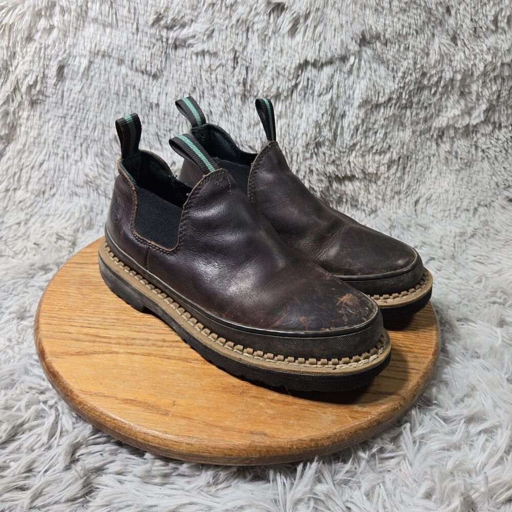 Georgia Boot Giant Romeo Women Leather Brown Slip On Comfort Shoes GR362 Size 9
